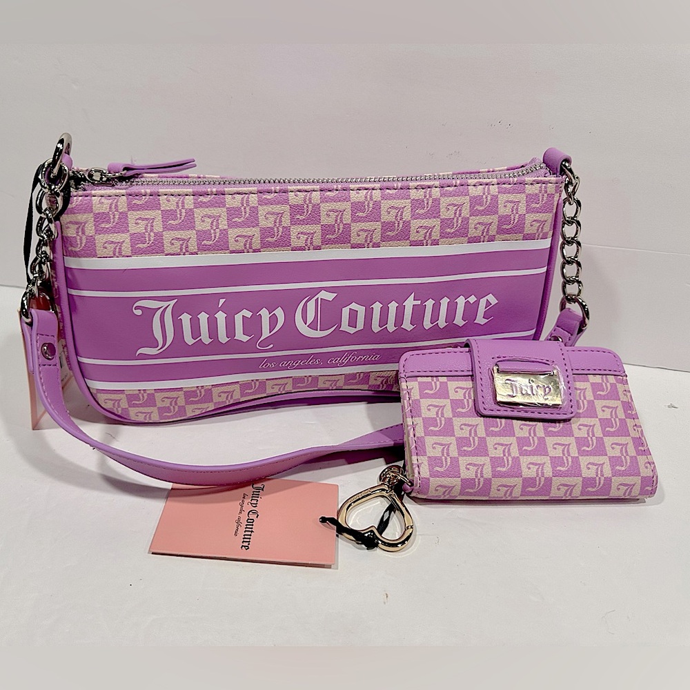 Juicy Couture Violet Tulle Fashionista Shoulder Bag With Wallet